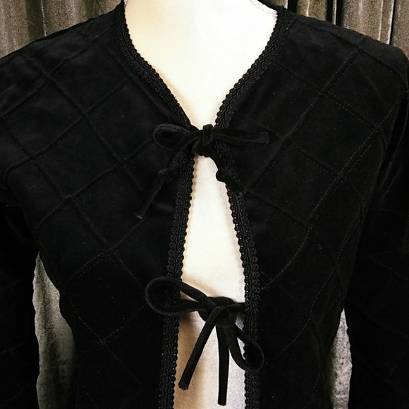 1970's Patty Woodard Quilted Black Velvet Jacket - Picture 5 of 8